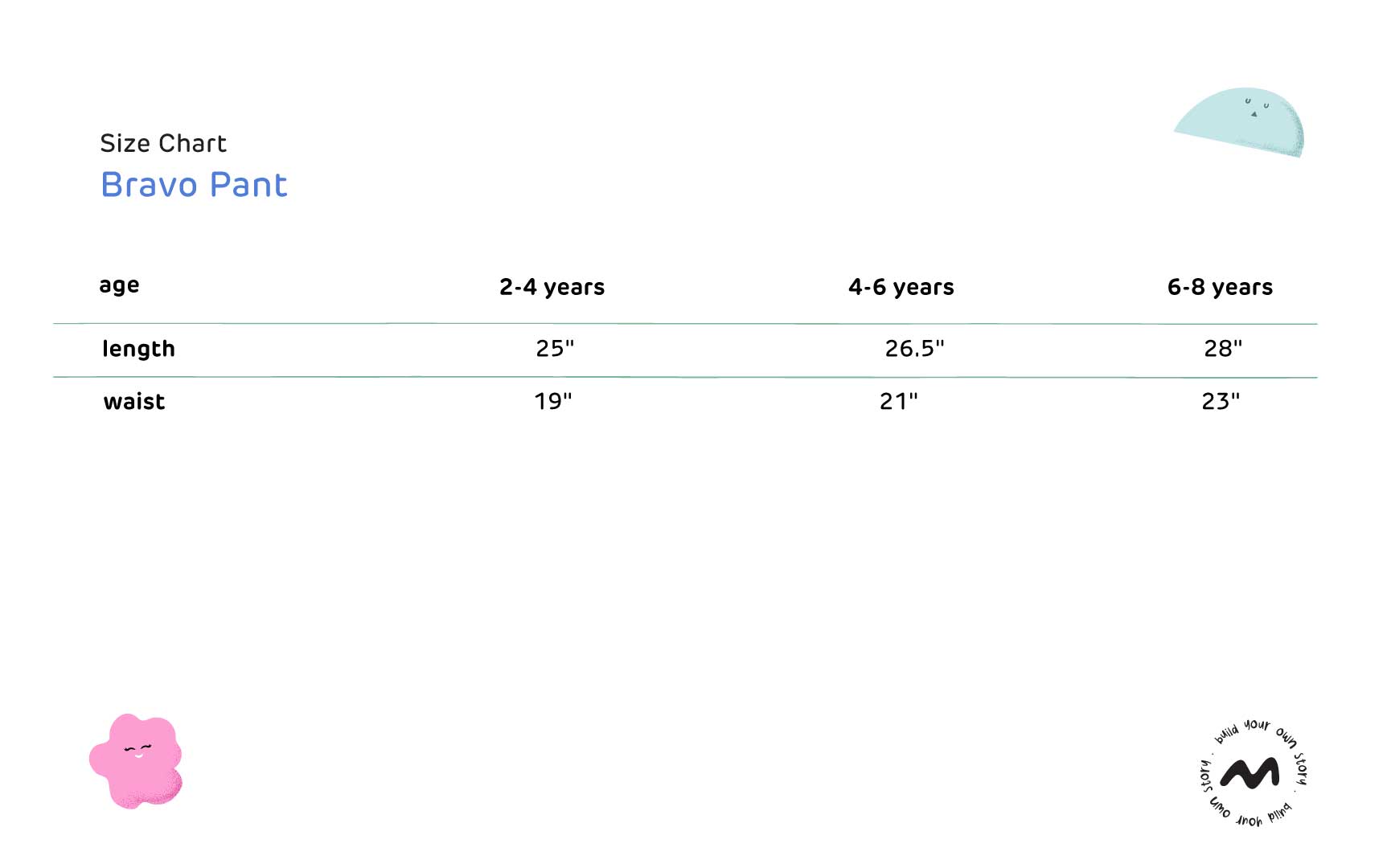 Bravo pants Size Guide